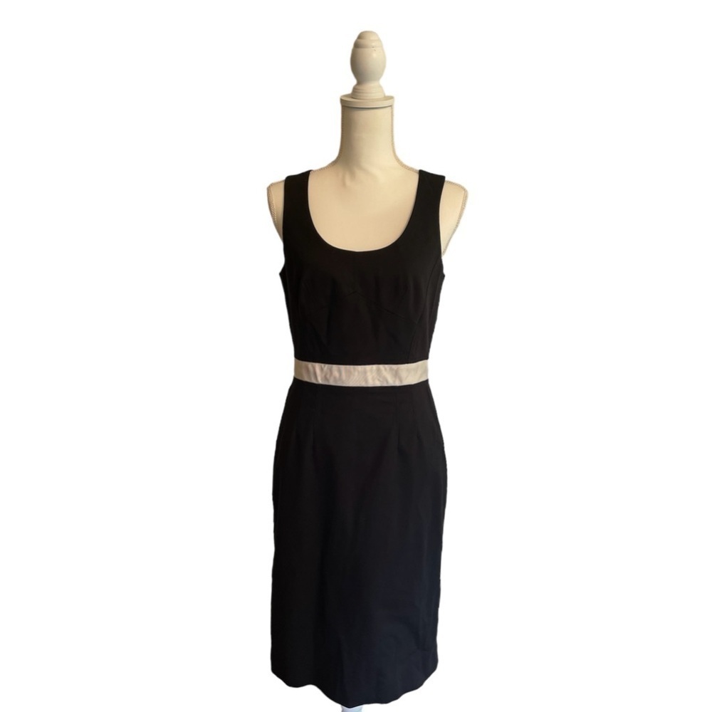Club Monaco Sheath Dress Black White Sleeveless Women's Size 8